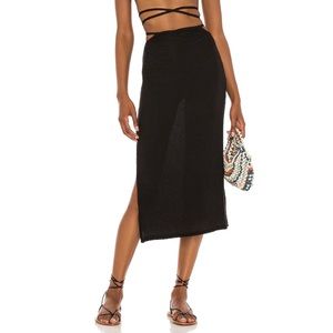 WeWoreWhat | Cutout Tie Midi Skirt in Black